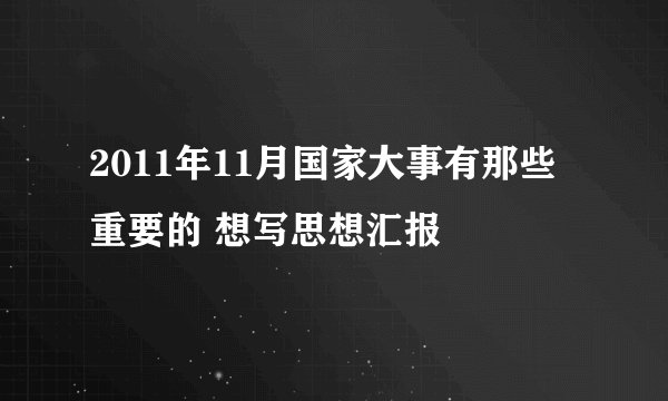 2011年11月国家大事有那些重要的 想写思想汇报