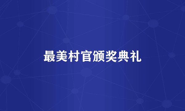 最美村官颁奖典礼