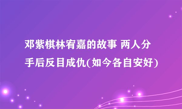 邓紫棋林宥嘉的故事 两人分手后反目成仇(如今各自安好)