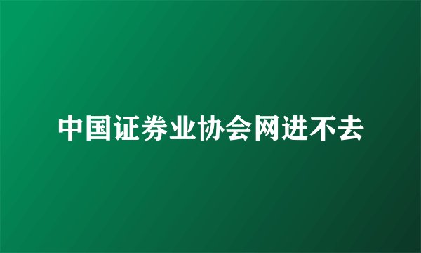 中国证券业协会网进不去