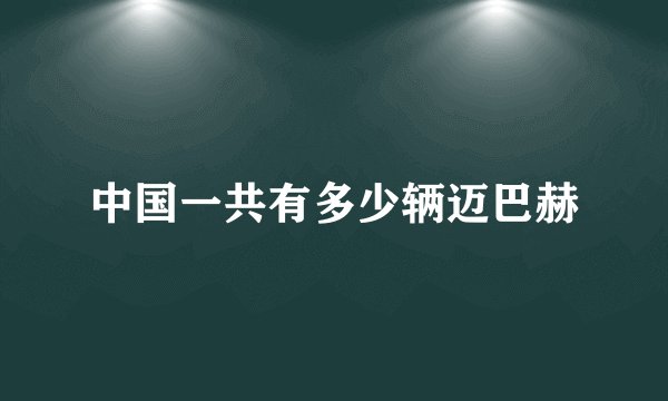 中国一共有多少辆迈巴赫