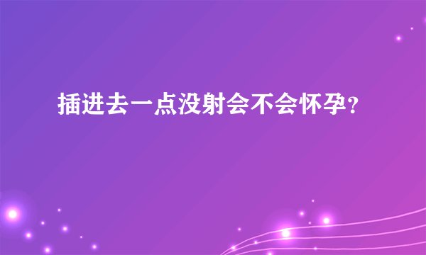插进去一点没射会不会怀孕？
