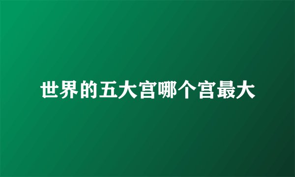 世界的五大宫哪个宫最大