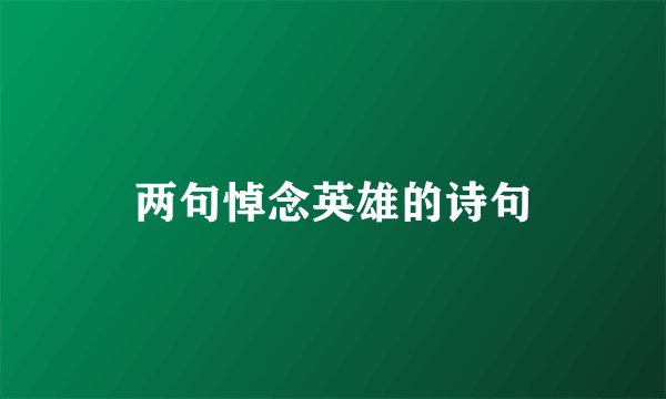 两句悼念英雄的诗句