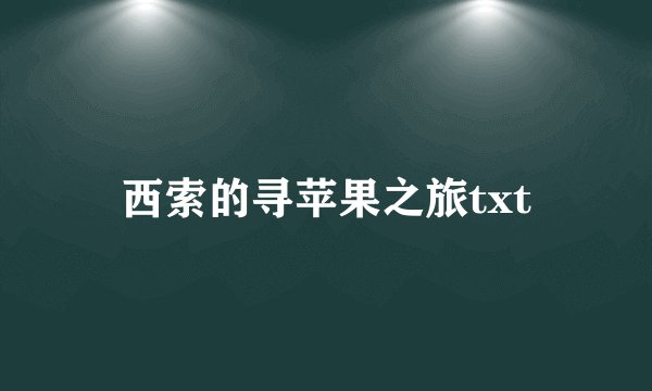 西索的寻苹果之旅txt