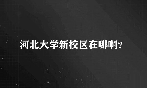 河北大学新校区在哪啊？