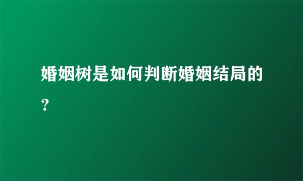 婚姻树是如何判断婚姻结局的？