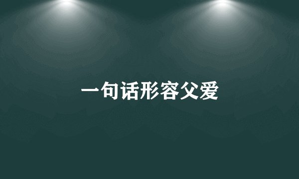 一句话形容父爱