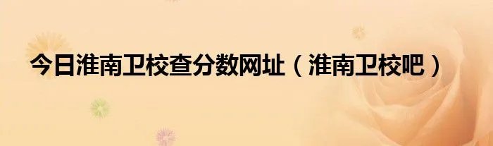 今日淮南卫校查分数网址（淮南卫校吧）