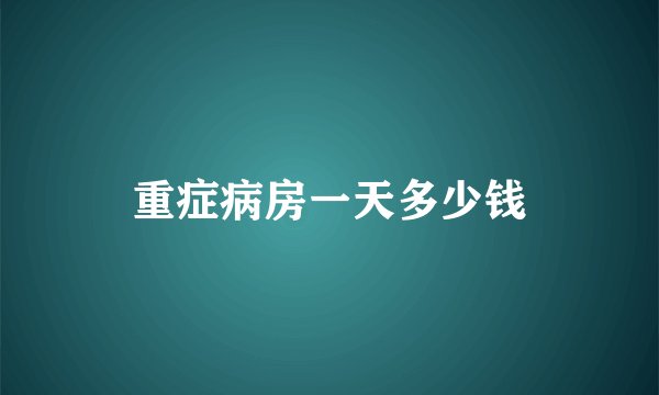 重症病房一天多少钱