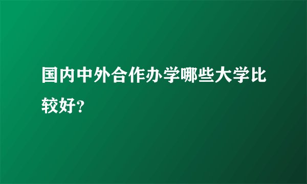 国内中外合作办学哪些大学比较好？