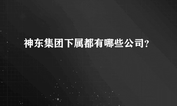 神东集团下属都有哪些公司？