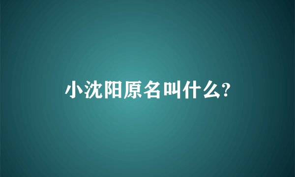 小沈阳原名叫什么?