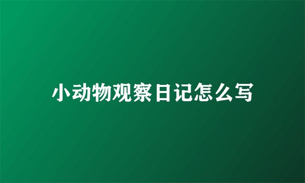 小动物观察日记怎么写