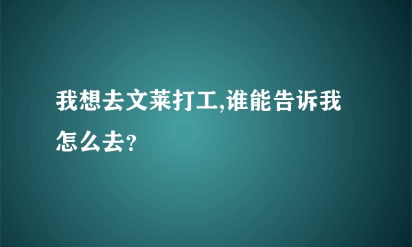 我想去文莱打工,谁能告诉我怎么去?
