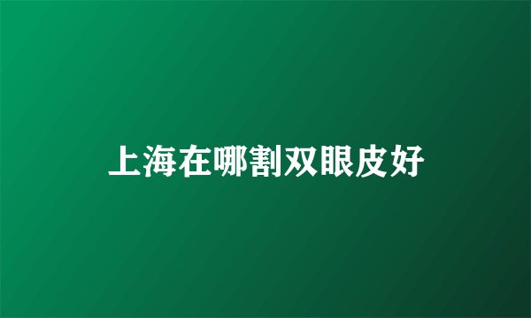 上海在哪割双眼皮好