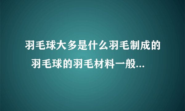 羽毛球大多是什么羽毛制成的 羽毛球的羽毛材料一般是什么毛