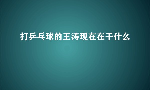 打乒乓球的王涛现在在干什么