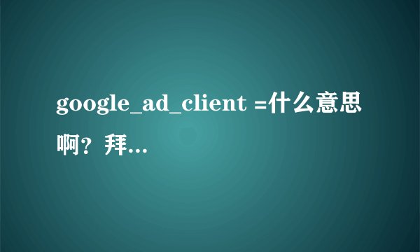 google_ad_client =什么意思啊?拜托帮忙解释下
