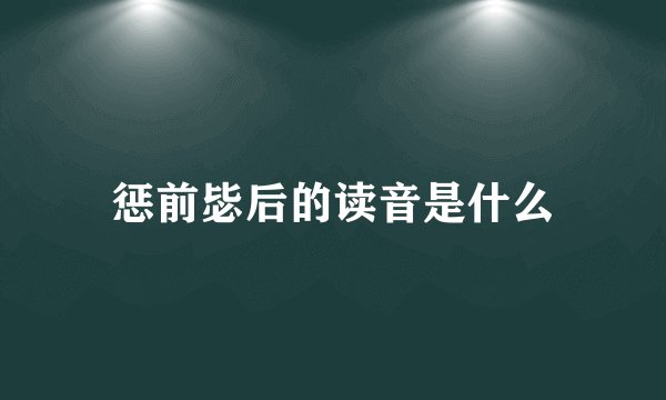 惩前毖后的读音是什么