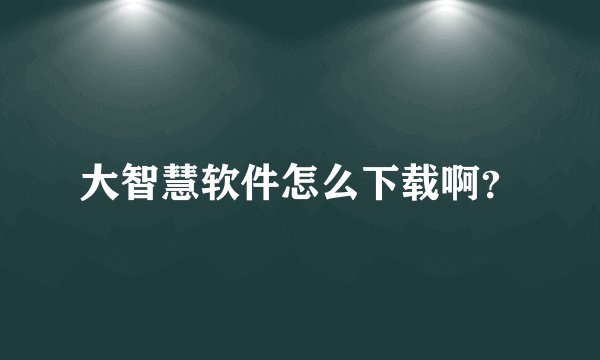 大智慧软件怎么下载啊？