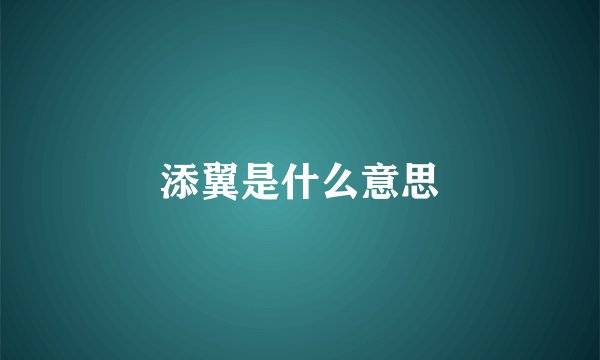 添翼是什么意思