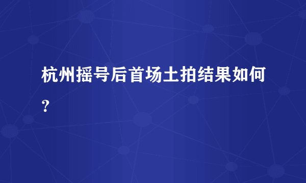 杭州摇号后首场土拍结果如何？