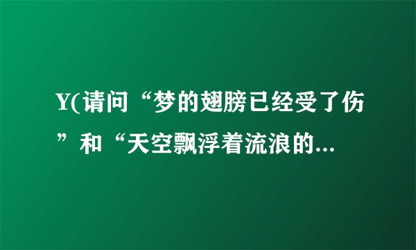 Y(请问“梦的翅膀已经受了伤”和“天空飘浮着流浪的白云”是出自那一首歌？)