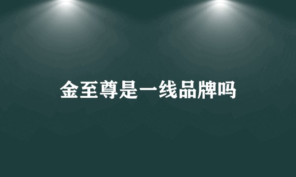 金至尊是一线品牌吗