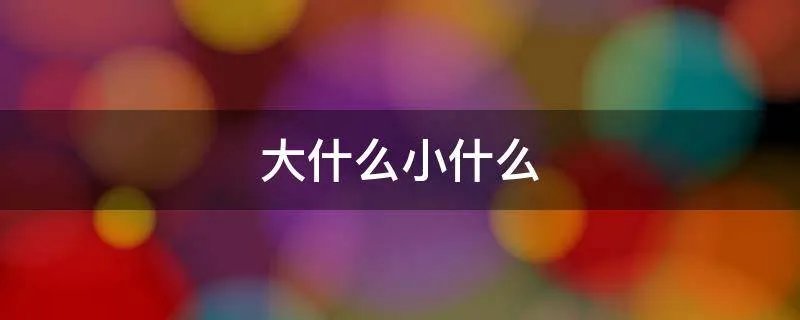 大什么小什么