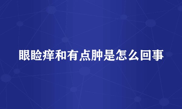 眼睑痒和有点肿是怎么回事