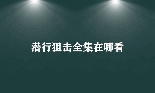 潜行狙击全集在哪看