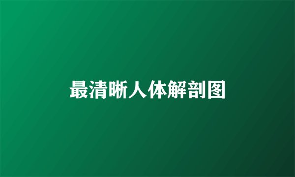 最清晰人体解剖图