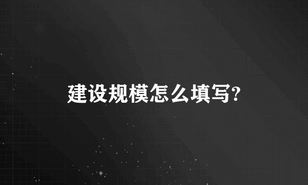 建设规模怎么填写?