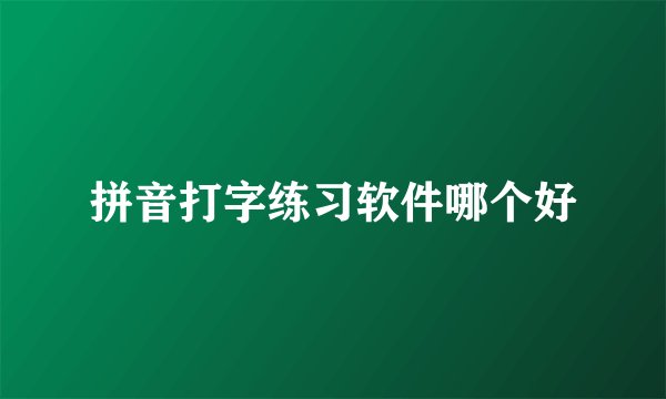 拼音打字练习软件哪个好