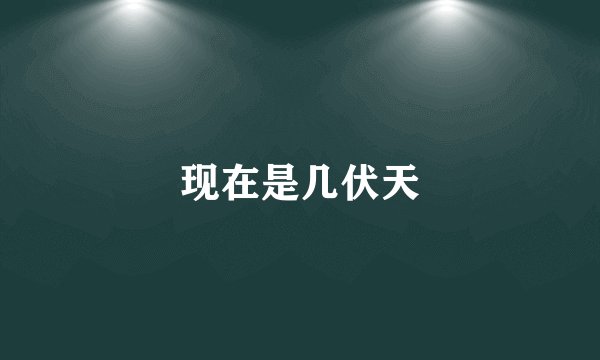 现在是几伏天