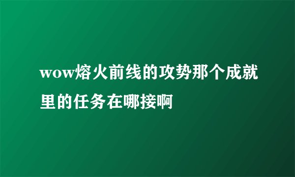 wow熔火前线的攻势那个成就里的任务在哪接啊
