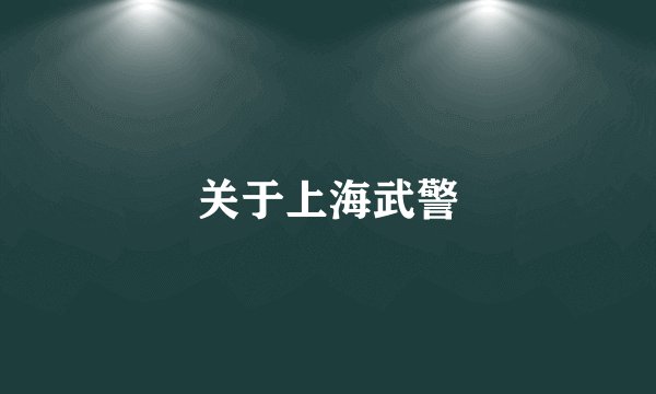 关于上海武警