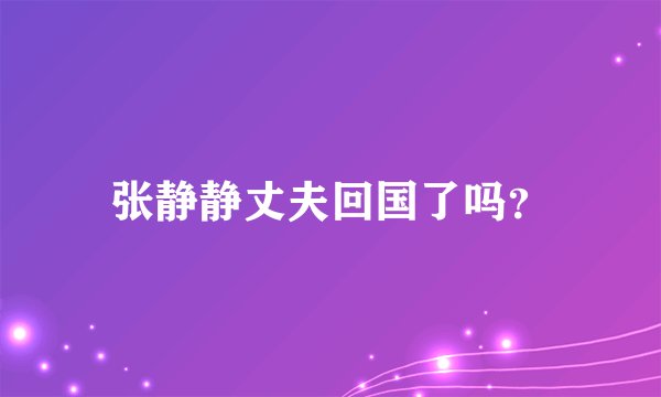 张静静丈夫回国了吗？