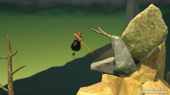 《和班尼特福迪一起攻克难关(Getting Over It with Bennett Foddy)》这款游戏难度太变态 韩国主播都快被虐哭了