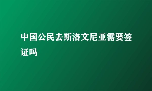 中国公民去斯洛文尼亚需要签证吗