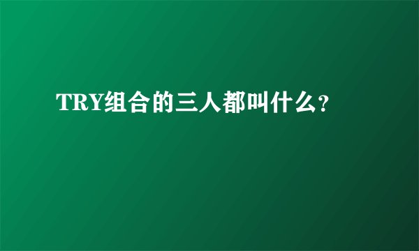 TRY组合的三人都叫什么？
