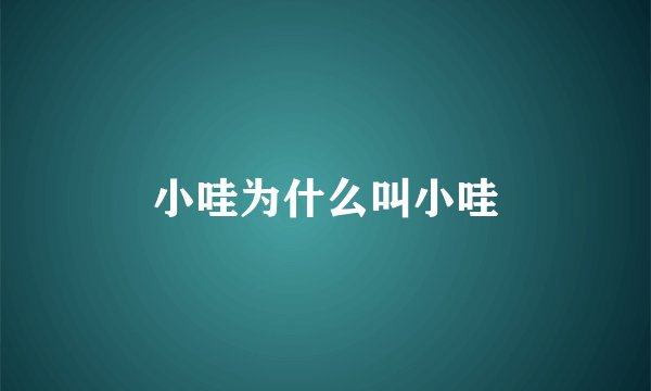 小哇为什么叫小哇