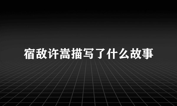 宿敌许嵩描写了什么故事