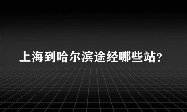 上海到哈尔滨途经哪些站？