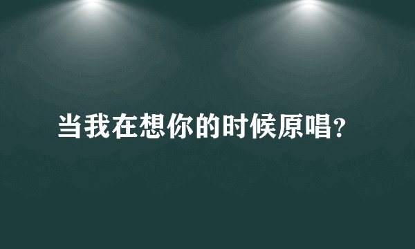 当我在想你的时候原唱？