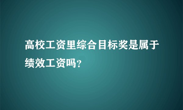 高校工资里综合目标奖是属于绩效工资吗？
