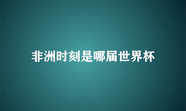 非洲时刻是哪届世界杯