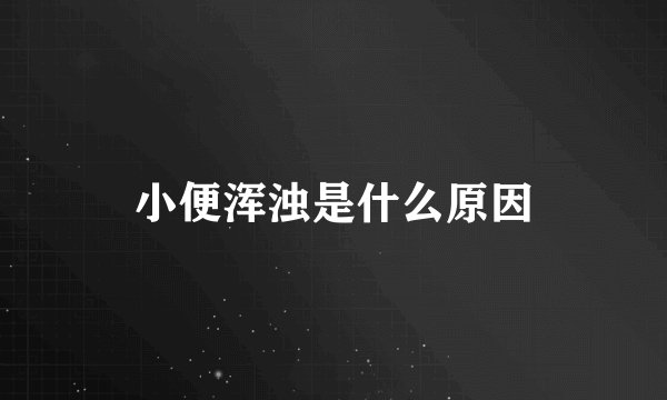 小便浑浊是什么原因