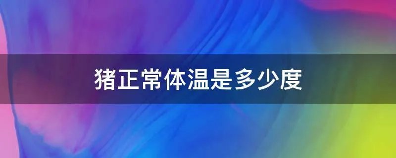猪正常体温是多少度